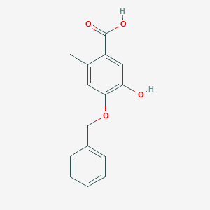 molecular formula C15H14O4 B8137201 5-Hydroxy-2-methyl-4-phenylmethoxybenzoic acid 