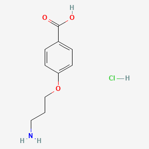 molecular formula C10H14ClNO3 B8137232 4-(3-aminopropoxy)benzoic acid HCL salt 