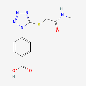 molecular formula C11H11N5O3S B8137233 4-[5-[2-(Methylamino)-2-oxoethyl]sulfanyltetrazol-1-yl]benzoic acid 