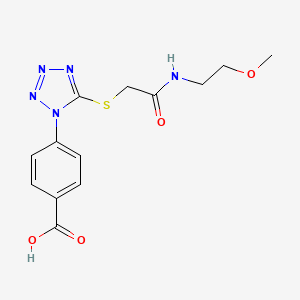 molecular formula C13H15N5O4S B8137238 4-[5-[2-(2-Methoxyethylamino)-2-oxoethyl]sulfanyltetrazol-1-yl]benzoic acid 