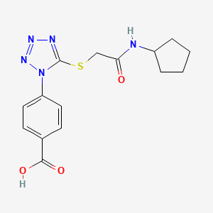 molecular formula C15H17N5O3S B8137242 4-[5-[2-(Cyclopentylamino)-2-oxoethyl]sulfanyltetrazol-1-yl]benzoic acid 