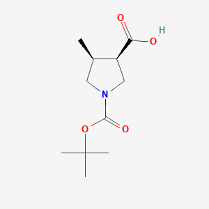 molecular formula C11H19NO4 B8137247 (3R,4S)-1-(tert-Butoxycarbonyl)-4-methylpyrrolidine-3-carboxylic acid 