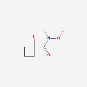 molecular formula C7H12FNO2 B8137294 1-fluoro-N-methoxy-N-methyl-cyclobutanecarboxamide 