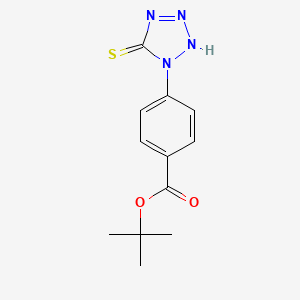 molecular formula C12H14N4O2S B8137330 tert-butyl 4-(5-sulfanylidene-2H-tetrazol-1-yl)benzoate 