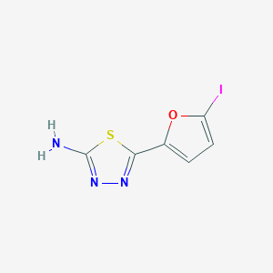 molecular formula C6H4IN3OS B8137349 5-(5-Iodofuran-2-yl)-1,3,4-thiadiazol-2-amine 