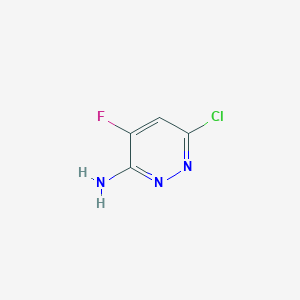 molecular formula C4H3ClFN3 B8137355 6-Chloro-4-fluoro-pyridazin-3-amine 