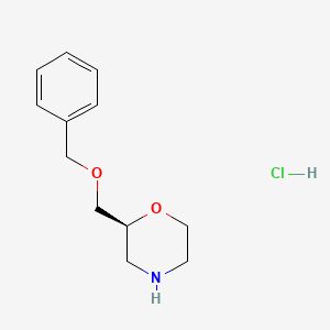 molecular formula C12H18ClNO2 B8137357 (S)-2-((Benzyloxy)methyl)morpholine hydrochloride 