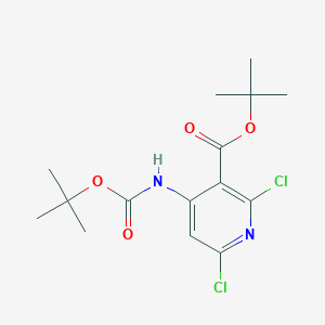 molecular formula C15H20Cl2N2O4 B8137371 叔丁基 4-(叔丁氧羰基氨基)-2,6-二氯烟酸酯 CAS No. 1044148-92-6