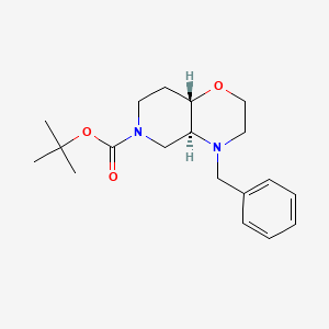 molecular formula C19H28N2O3 B8137425 tert-butyl (4aS,8aS)-4-benzyl-3,4a,5,7,8,8a-hexahydro-2H-pyrido[4,3-b][1,4]oxazine-6-carboxylate 
