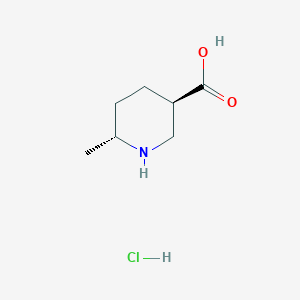molecular formula C7H14ClNO2 B8137439 (3r,6r)-6-Methylpiperidine-3-carboxylic acid hydrochloride 