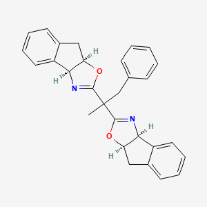 molecular formula C29H26N2O2 B8137464 (3AS,3a'S,8aR,8a'R)-2,2'-(1-phenylpropane-2,2-diyl)bis(8,8a-dihydro-3aH-indeno[1,2-d]oxazole) 