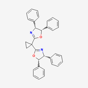 molecular formula C33H28N2O2 B8137472 (4R,4'R,5S,5'S)-2,2'-(Cyclopropane-1,1-diyl)bis(4,5-diphenyl-4,5-dihydrooxazole) 