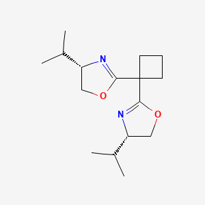 molecular formula C16H26N2O2 B8137479 (4S,4'S)-2,2'-(Cyclobutane-1,1-diyl)bis(4-isopropyl-4,5-dihydrooxazole) 