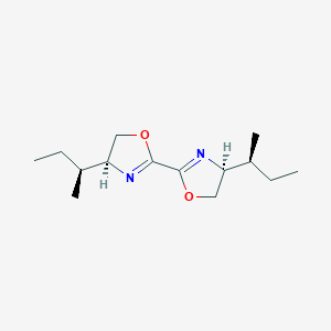molecular formula C14H24N2O2 B8137491 (4S,4'S)-4,4'-Di((S)-sec-butyl)-4,4',5,5'-tetrahydro-2,2'-bioxazole 