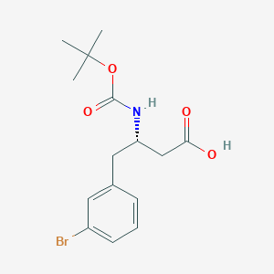 molecular formula C15H20BrNO4 B8137498 (S)-4-(3-Bromophenyl)-3-((tert-butoxycarbonyl)amino)butanoic acid 