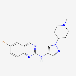 molecular formula C17H19BrN6 B8137513 6-Bromo-N-(1-(1-methylpiperidin-4-yl)-1H-pyrazol-4-yl)quinazolin-2-amine 