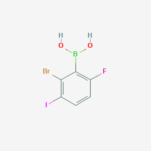 molecular formula C6H4BBrFIO2 B8137554 (2-Bromo-6-fluoro-3-iodophenyl)boronic acid 
