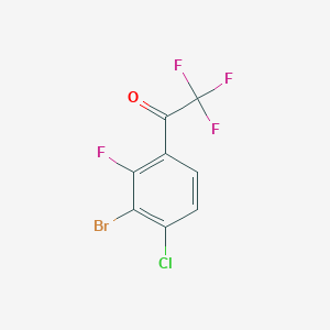 molecular formula C8H2BrClF4O B8137557 1-(3-Bromo-4-chloro-2-fluorophenyl)-2,2,2-trifluoroethanone 