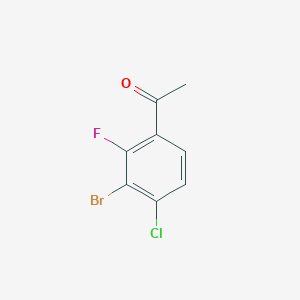molecular formula C8H5BrClFO B8137562 1-(3-Bromo-4-chloro-2-fluorophenyl)ethanone 