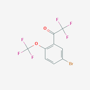 molecular formula C9H3BrF6O2 B8137571 1-[5-Bromo-2-(trifluoromethoxy)phenyl]-2,2,2-trifluoroethanone 