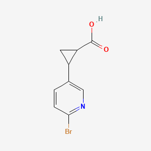 molecular formula C9H8BrNO2 B8137617 2-(6-Bromopyridin-3-yl)cyclopropane-1-carboxylic acid 