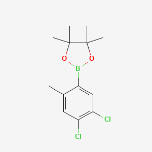 molecular formula C13H17BCl2O2 B8137654 2-(4,5-Dichloro-2-methylphenyl)-4,4,5,5-tetramethyl-1,3,2-dioxaborolane 