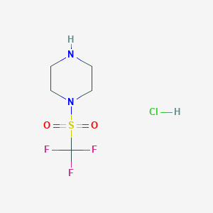 molecular formula C5H10ClF3N2O2S B8137662 1-Trifluoromethanesulfonylpiperazine hydrochloride 