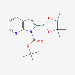 molecular formula C18H25BN2O4 B8137769 tert-butyl 2-(tetramethyl-1,3,2-dioxaborolan-2-yl)-1H-pyrrolo[2,3-b]pyridine-1-carboxylate 
