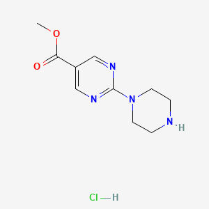 molecular formula C10H15ClN4O2 B8137847 Methyl 2-(piperazin-1-yl)pyrimidine-5-carboxylate hydrochloride 