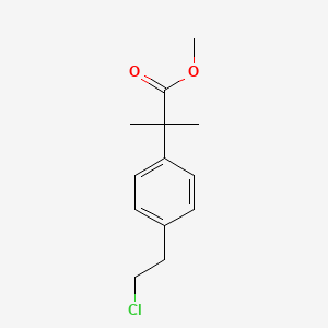 molecular formula C13H17ClO2 B8137875 Methyl 2-(4-(2-chloroethyl)phenyl)-2-methylpropanoate 