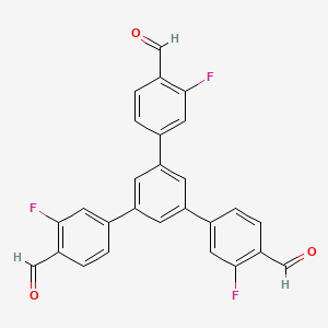 molecular formula C27H15F3O3 B8137879 3,3''-Difluoro-5'-(3-fluoro-4-formylphenyl)-[1,1':3',1''-terphenyl]-4,4''-dicarbaldehyde 