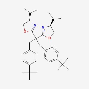 molecular formula C35H50N2O2 B8137883 (4S,4'S)-2,2'-(1,3-Bis(4-(tert-butyl)phenyl)propane-2,2-diyl)bis(4-isopropyl-4,5-dihydrooxazole) 