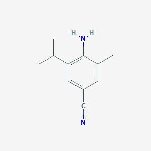 molecular formula C11H14N2 B8137887 4-Amino-3-isopropyl-5-methylbenzonitrile 