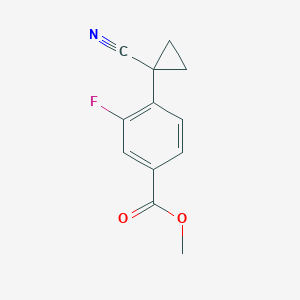 molecular formula C12H10FNO2 B8137891 Methyl 4-(1-cyanocyclopropyl)-3-fluorobenzoate 
