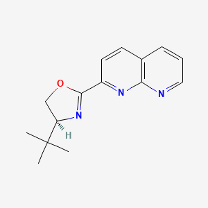 molecular formula C15H17N3O B8137897 (S)-4-(tert-Butyl)-2-(1,8-naphthyridin-2-yl)-4,5-dihydrooxazole 