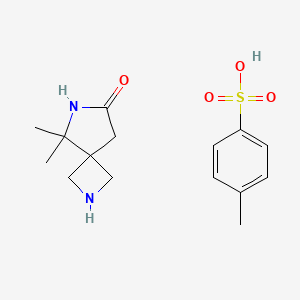 molecular formula C15H22N2O4S B8137928 5,5-Dimethyl-2,6-diazaspiro[3.4]octan-7-one 4-methylbenzenesulfonate 