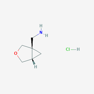 molecular formula C6H12ClNO B8137935 ((1R,5S)-3-Oxabicyclo[3.1.0]hexan-1-yl)methanamine hydrochloride 