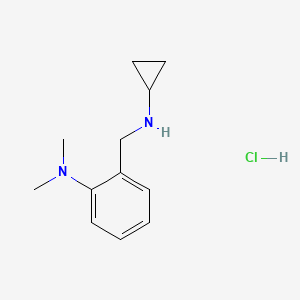 molecular formula C12H19ClN2 B8137971 2-[(cyclopropylamino)methyl]-N,N-dimethylaniline;hydrochloride 