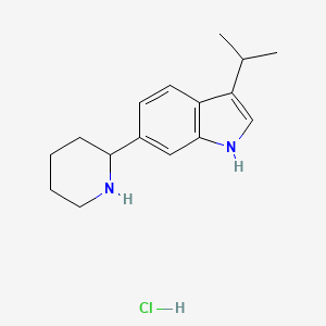 molecular formula C16H23ClN2 B8137979 6-piperidin-2-yl-3-propan-2-yl-1H-indole;hydrochloride 