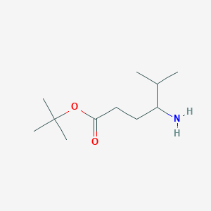 molecular formula C11H23NO2 B8138029 4-Amino-5-methyl-hexanoic acid tert-butyl ester 