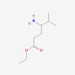 molecular formula C9H19NO2 B8138043 4-Amino-5-methyl-hexanoic acid ethyl ester 