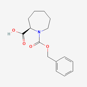 molecular formula C15H19NO4 B8138046 (2R)-1-[(benzyloxy)carbonyl]azepane-2-carboxylic acid 