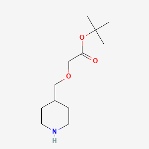 molecular formula C12H23NO3 B8138056 tert-Butyl 2-(piperidin-4-ylmethoxy)acetate 