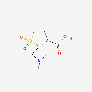 molecular formula C7H11NO4S B8138064 5-Thia-2-azaspiro[3.4]octane-8-carboxylicacid5,5-dioxide 