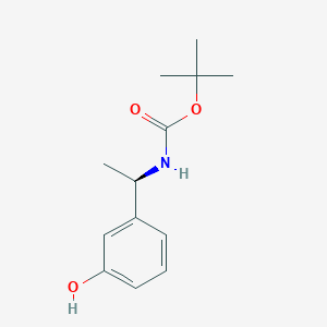 molecular formula C13H19NO3 B8138091 [(R)-1-(3-Hydroxy-phenyl)-ethyl]-carbamic acid tert-butyl ester 