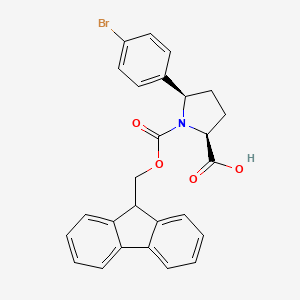 molecular formula C26H22BrNO4 B8138096 (2S,5R)-5-(4-bromophenyl)-1-{[(9H-fluoren-9-yl)methoxy]carbonyl}pyrrolidine-2-carboxylic acid 