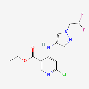 molecular formula C13H13ClF2N4O2 B8138125 Ethyl 6-chloro-4-[[1-(2,2-difluoroethyl)pyrazol-4-yl]amino]pyridine-3-carboxylate 