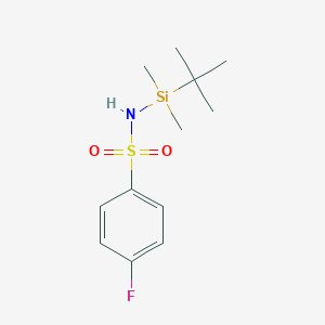 molecular formula C12H20FNO2SSi B8138129 N-[tert-butyl(dimethyl)silyl]-4-fluorobenzenesulfonamide 