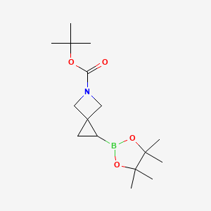 molecular formula C16H28BNO4 B8138144 Tert-butyl 2-(4,4,5,5-tetramethyl-1,3,2-dioxaborolan-2-yl)-5-azaspiro[2.3]hexane-5-carboxylate 