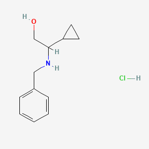 molecular formula C12H18ClNO B8138153 2-(Benzylamino)-2-cyclopropylethan-1-ol hydrochloride 